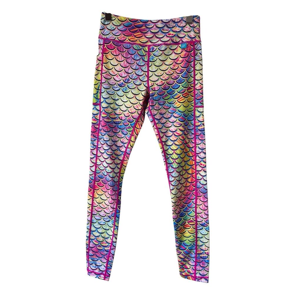 Spacefish Army Eco Friendly Leggings Psychedelic Mermaid Rainbow Small PRISTINE